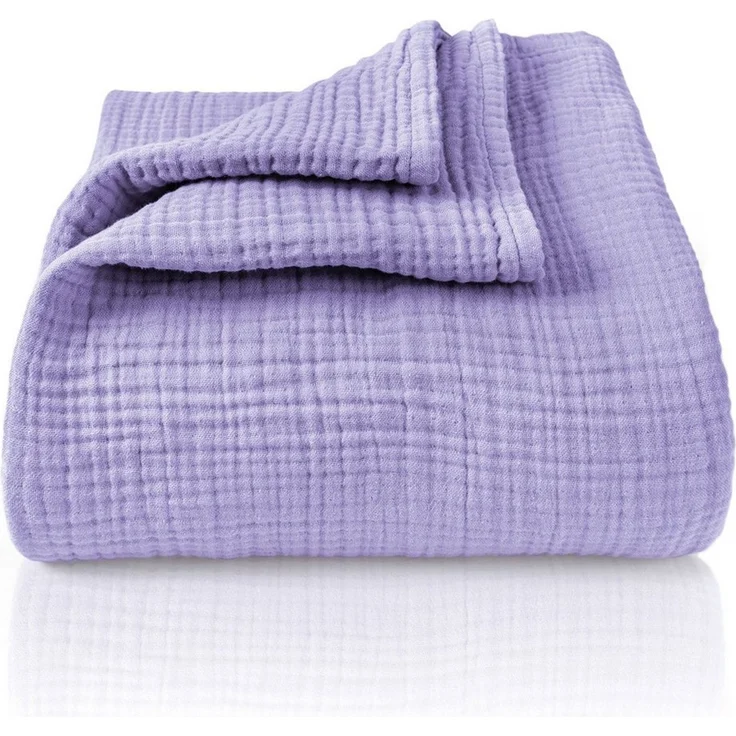 Laynenburg Tagesdecke Musselin aus 100% Baumwolle – Baumwolldecke, Kuscheldecke, Wohndecke als Sommerdecke, Bett-Überwurf, Couch-Überwurf, Sofa-Decke – Bild 1