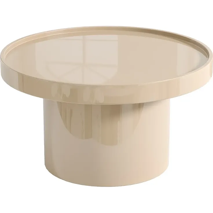 Vente-unique - SYBEVA Couchtisch Holz, Platte Beige - B 80 cm x H 40 cm x L 80 cm – Bild 2