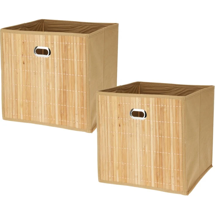 Koopman Aufbewahrungsbox Braun (2 St), 2er Set, Schrankbox, 31x31x31cm, Organizer, Aufbewahrungsbox – Bild 1