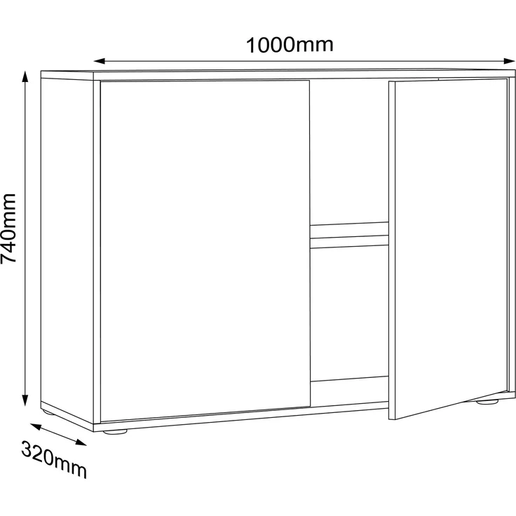 VCM Büroschrank Salia 920722 Weiß H. 74 x B. 100 x T. 33 cm – Bild 5