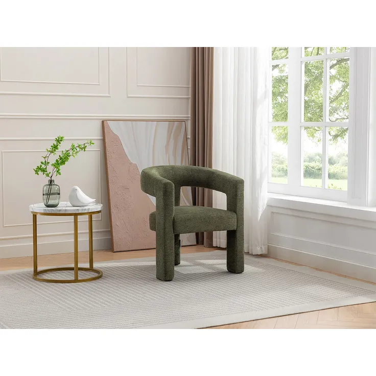 Vente-unique - Sessel - Strukturstoff - Grün - FAVINA