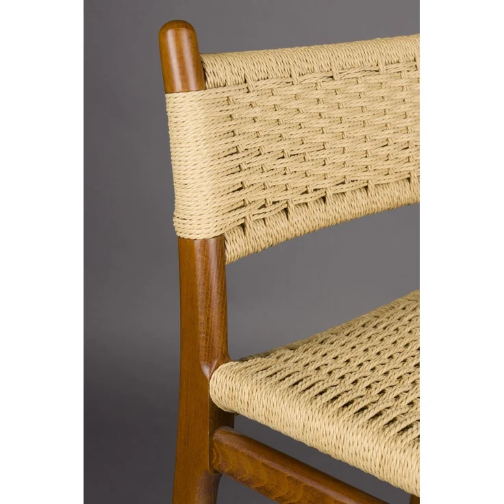 Barhocker Cecile Walnut: Retro-Design aus Holz & Seilgeflecht – Bild 3