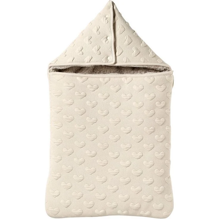 vertbaudet Fußsack Warmer Baby Ausfahrsack mit Jacquard-Herzen – Bild 5