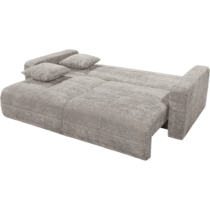 Schlafsofa Bullet von ED Exciting Design – Komfortables Mikrofaser-Sofa mit Nosagfederung Farbe Taupe, Bettkasten und Liftbeschlag – Bild 8