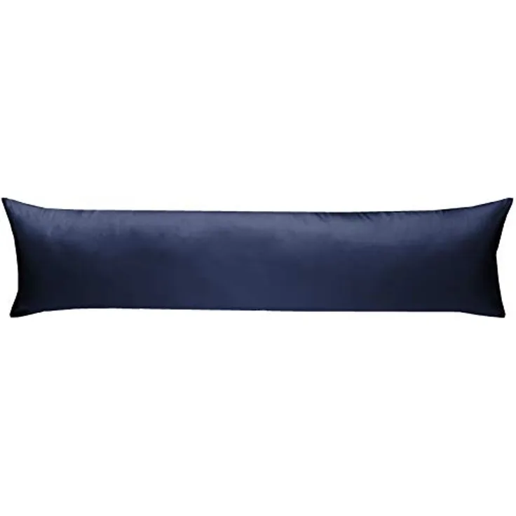 Mako-Satin Seitenschläferkissen Bezug uni / einfarbig dunkelblau 40x145 cm von Bettwaesche-mit-Stil