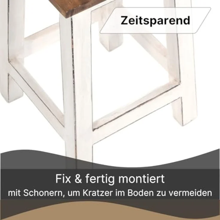 DESIGN DELIGHTS Hocker Sitzhocker MADERO, 48x30cm(HxB) Altholz Holzhocker, massivholz Hocker – Bild 5