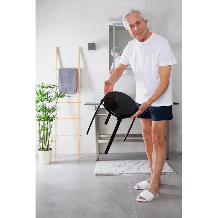 RIDDER Assistent A1050110 Bad-Hocker rund, Rundhocker, Hocker, Eco, schwarz – Bild 2