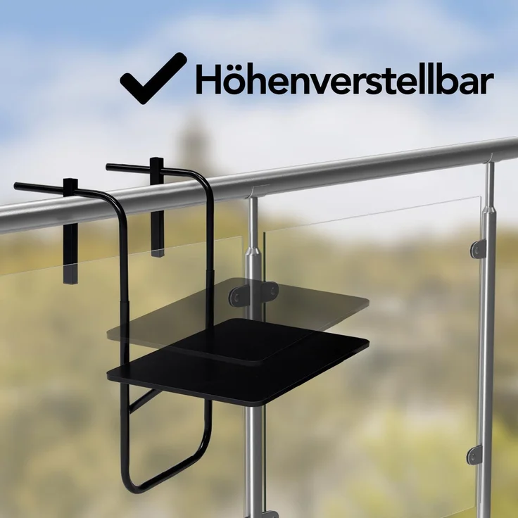 Infinity Goods Balkontisch – klappbar – 40 x 60 cm – verstellbar – hängend – schwarz – Bild 8