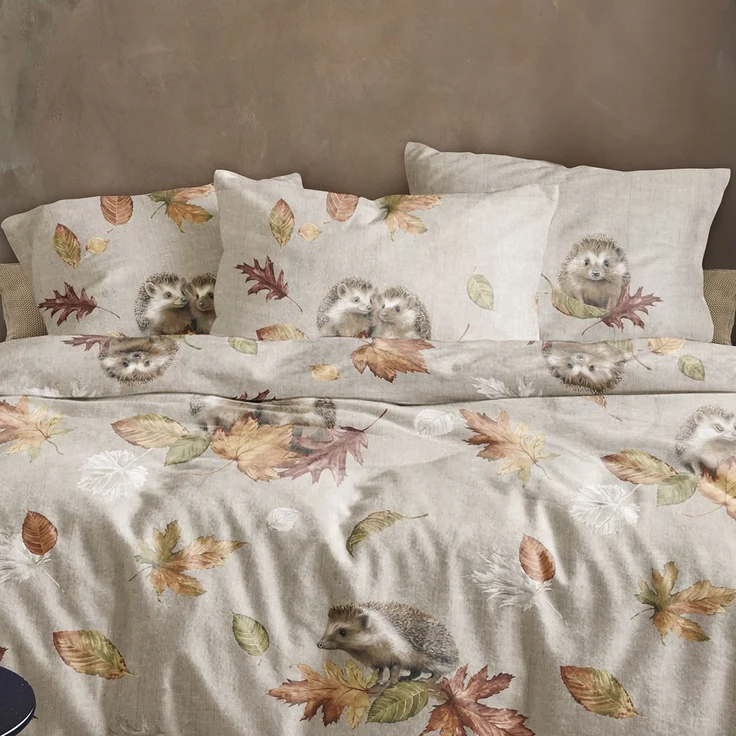 Irisette Biber Bettwäsche Panda 8784-80 Igel Blätter natur 135x200 – Bild 3