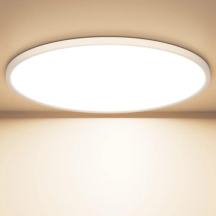 OUILA LED Deckenleuchte Flach Rund - Ø40CM Deckenlampe LED 36W 4000K 3600LM IP44 Wasserdichte Badezimmer lampe, Küchenlampe Deckenleuchte Neutralweiß für Küche Bad Schlafzimmer Flur Keller