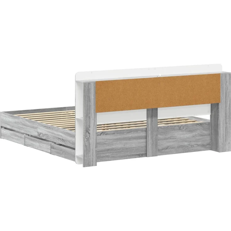 vidaXL Bettgestell mit Stauraum und Kopfteil Sonoma-Grau 180 x 200 cm 3434066 – Bild 6
