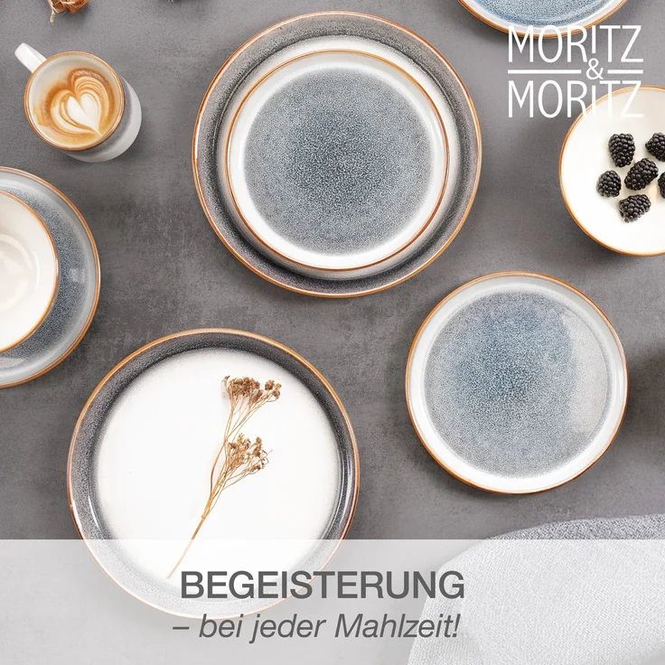 Moritz & Moritz TARENTO grau Geschirrset 24 tlg. – Bild 8