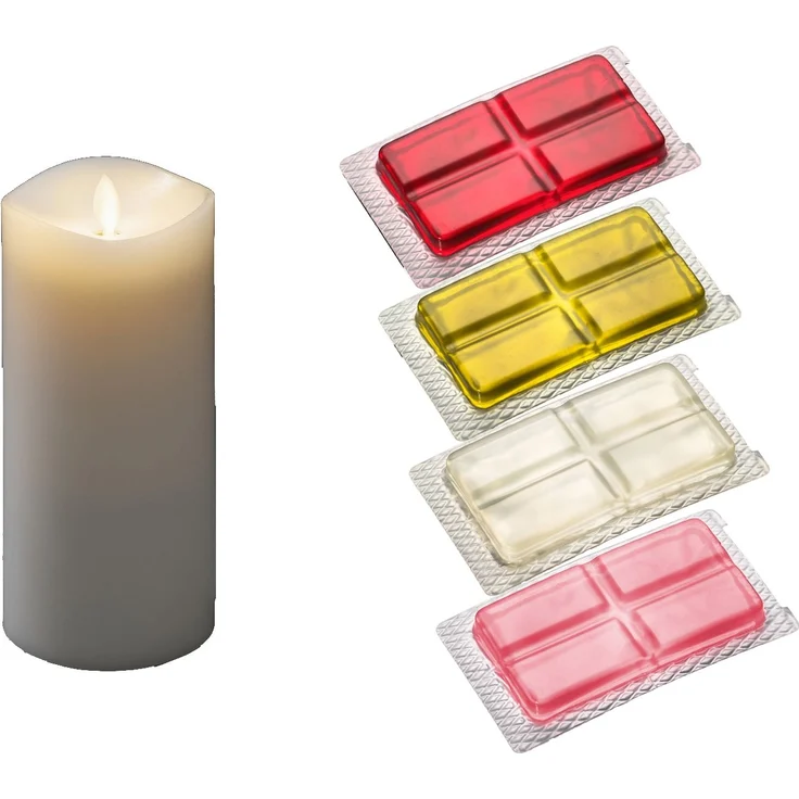 LED Duftkerze mit 6h Timer, flackernd, Höhe 18cm, Batteriebetrieb, 4 Düfte – Bild 2
