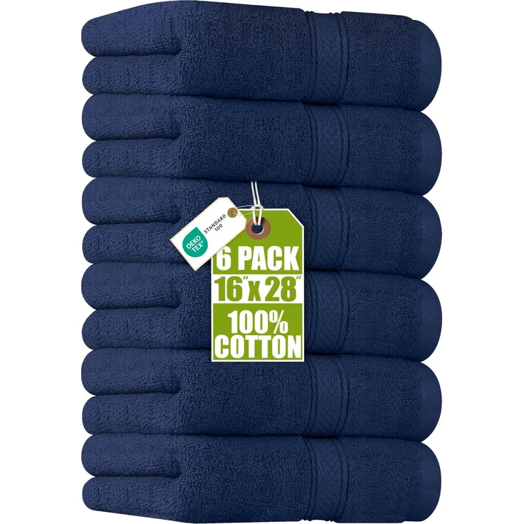 Utopia Towels Handtücher Set Baumwolle, 41x71 cm, 6er Pack, Marine Blau | 100% Baumwolle, ultraweich, sehr saugfähig