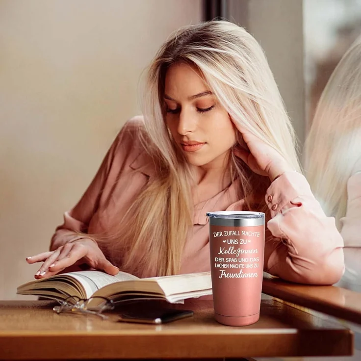 Livole Abschiedsgeschenk Kollegin 20oz Thermobecher mit Deckel und Strohhalm – Bild 3