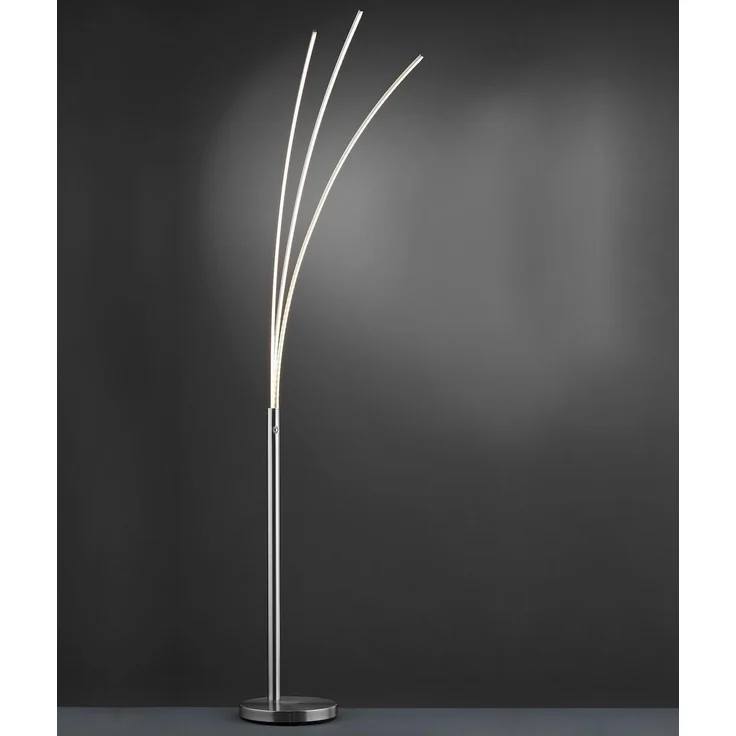 casa NOVA Stehlampe casa NOVA Stehleuchte TRISTAR DH 25x190 cm grau Stehlampe Leseleuchte, Warmweiß – Bild 2
