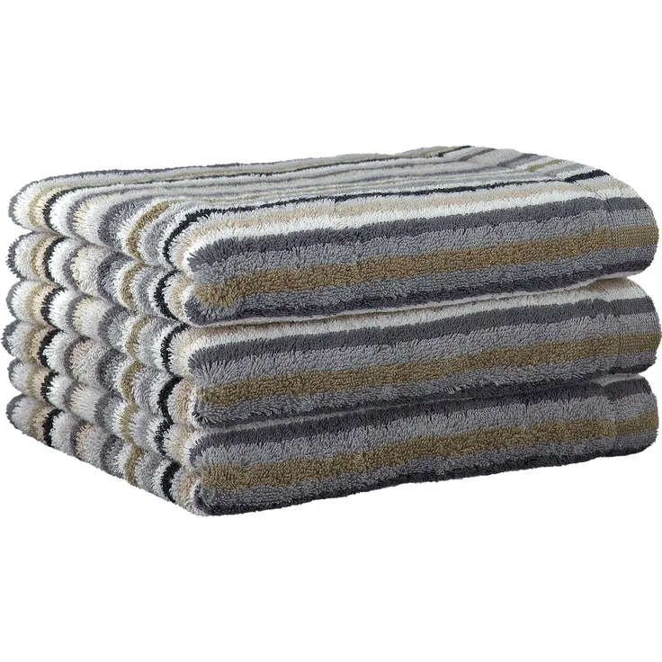 CAWÖ Gästetuch, 3er Pack - C Life Style Stripes, Walkfrottier Beige 30x50cm