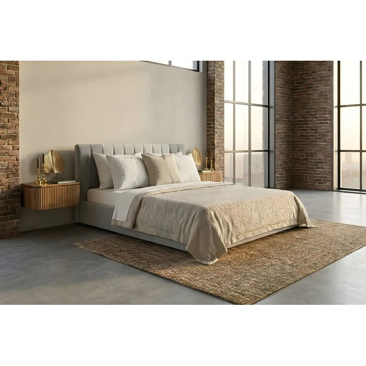 KAWOLA Bett CATTURA Polsterbett Velvet grau 200x200cm mit Lattenrost – Bild 5