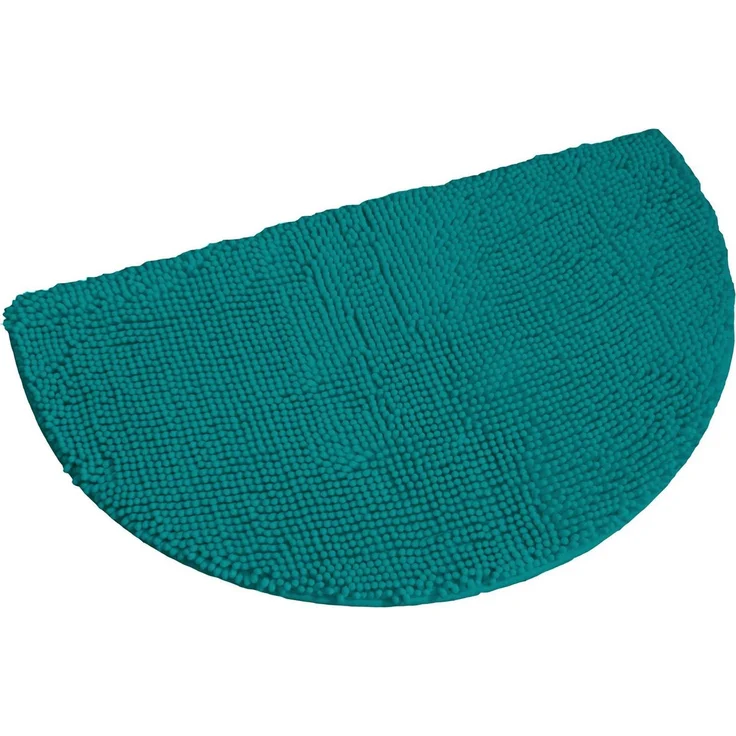KiNZLER Badematte Chenille, Badvorleger, Badezimmer Teppich, Höhe 18 mm, rutschhemmend beschichtet, fußbodenheizungsgeeignet, Polyester, halbrund, Badteppich, Uni Farben, weich, als rechteckig & halbrund erhältlich – Bild 1