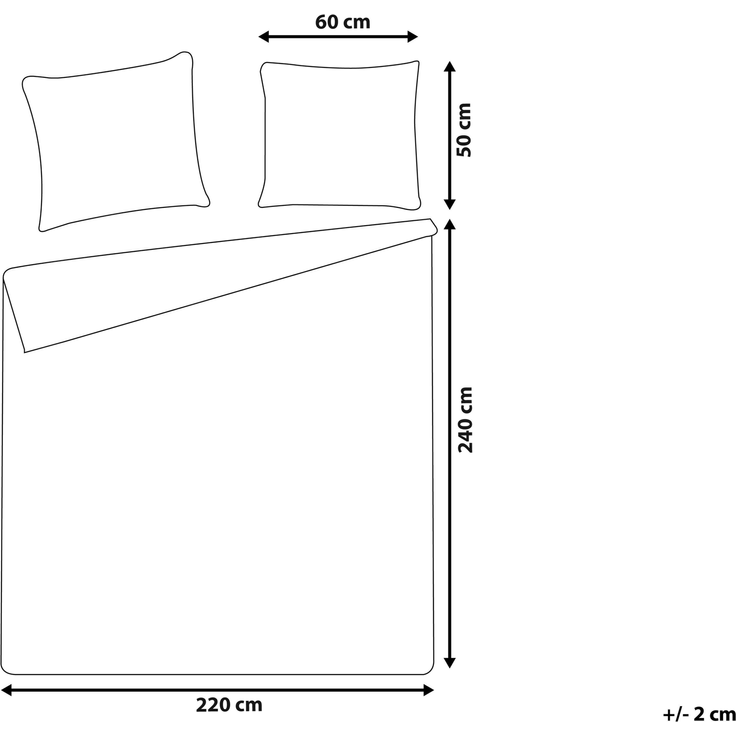 Bettwäsche-Set PARKROSE Baumwollsatin 220 x 240 cm Beige – Bild 2