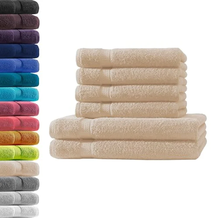 Hometex Premium Textiles Handtuch in Premium Qualität 500 g/m², Feinster Frottier-Stoff 100% Baumwolle, 2x Duschtuch + 4x Handtuch, Kuschelig weich, saugfähig, Extra schwere, flauschige Hotel-Qualität – Bild 2