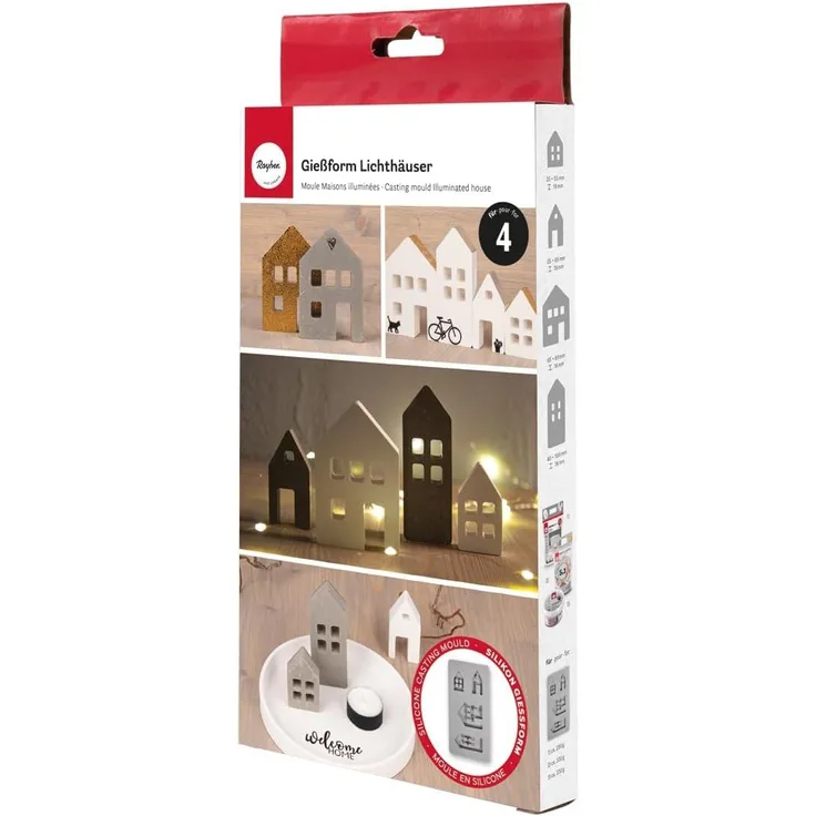 Silikongießform Lichthäuser, 4 Formen
