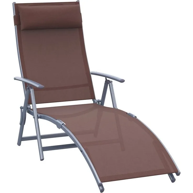 Outsunny Gartenliege Garten Metall Stoff 137 x 63,5 x 100,5 cm, 1 St.