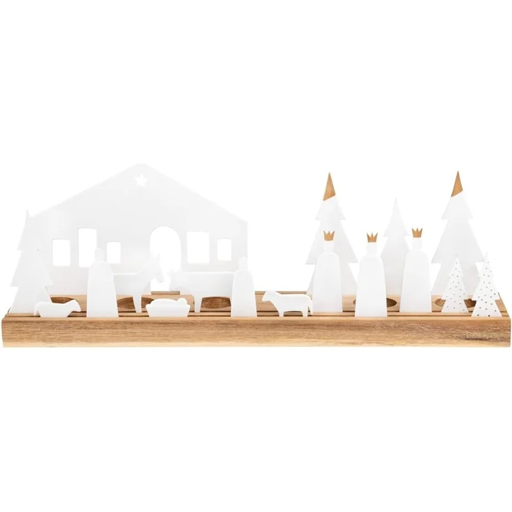 Räder Living Xmas Lichtobjekt Krippe 45x9,5 cm Akazie – Bild 1