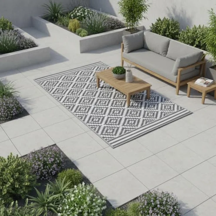 Outdoor Kunststoffteppich Austin grau 90x150 cm – Bild 6