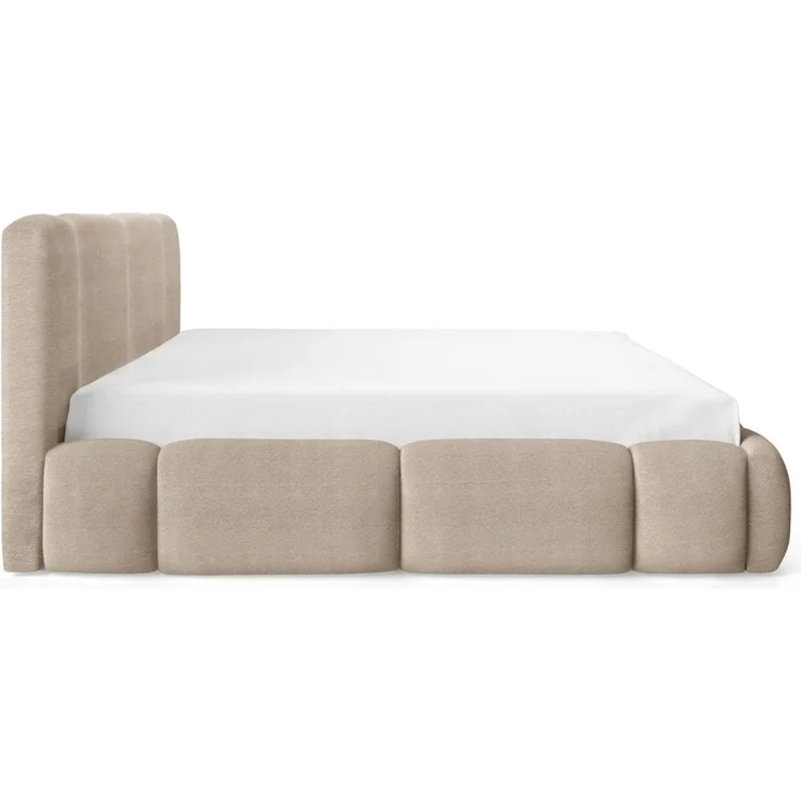 Polsterbett Schlafzimmerbett SPRINGS Komplettset 120x200cm in Stoff Lambi Latte – Bild 3