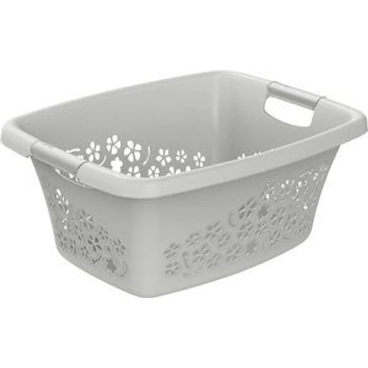 Rotho Wäschekorb Flowers 25 l kühles grau – Bild 6