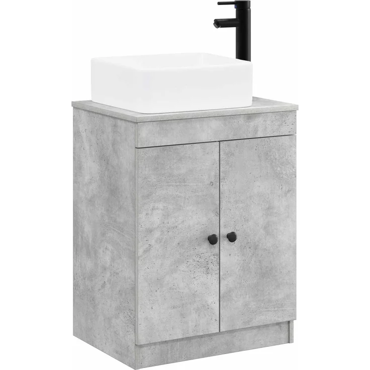 vidaXL Waschbeckenschrank Betongrau 54 x 41 x 100 cm Holzwerkstoff 3404235 – Bild 2