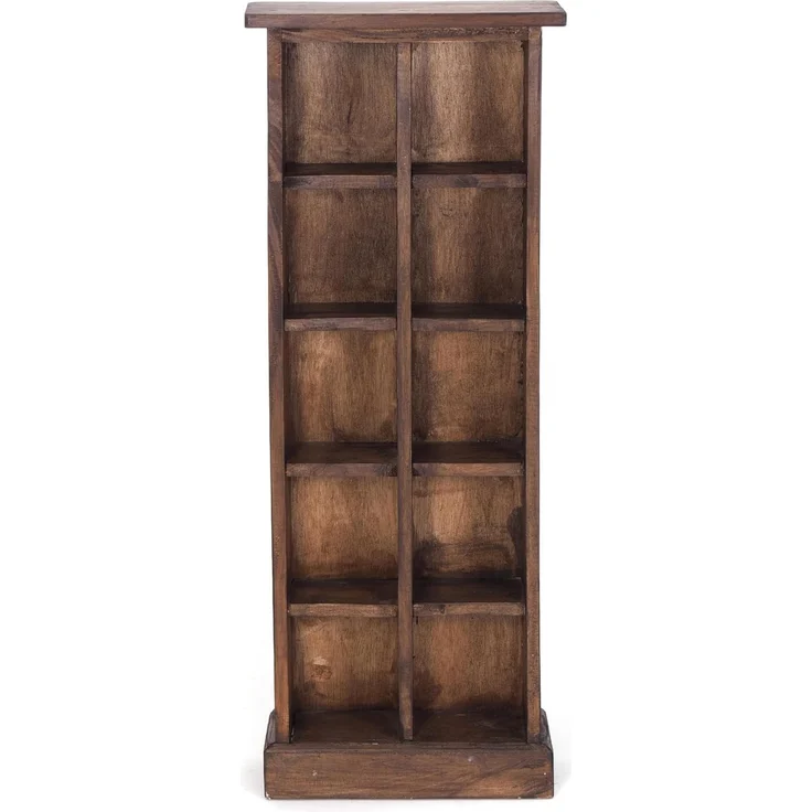DESIGN DELIGHTS Regal RUSTIKALES CD & BÜCHERREGAL NATURE, 94x36cm(HxB) Holzregal 10 Fächer – Bild 7