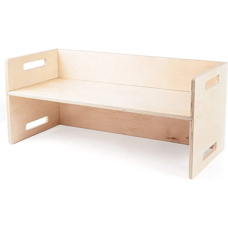 Ehrenkind Kinderhocker Montessori Wendehocker & Wendebank, Kindersitzgruppe Kinderzimmer (aus hochwertigem Holz, Hocker & Bank für Kinderzimmer), aus Birkenschichtholz