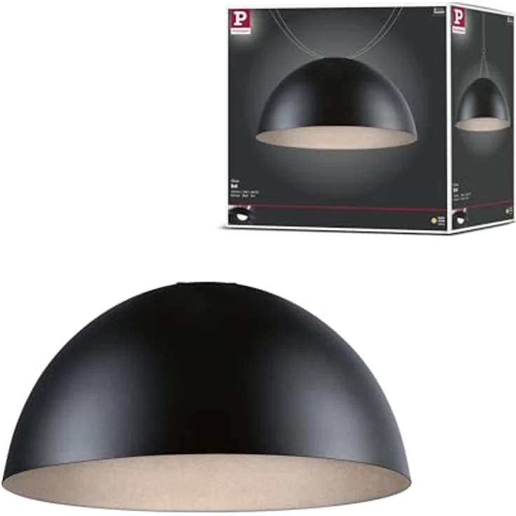 Paulmann Pendelleuchte Bol Uline, 12W LED, Aluminium schwarz, 3000K warmweiß Licht, Ø 30 cm – Bild 1