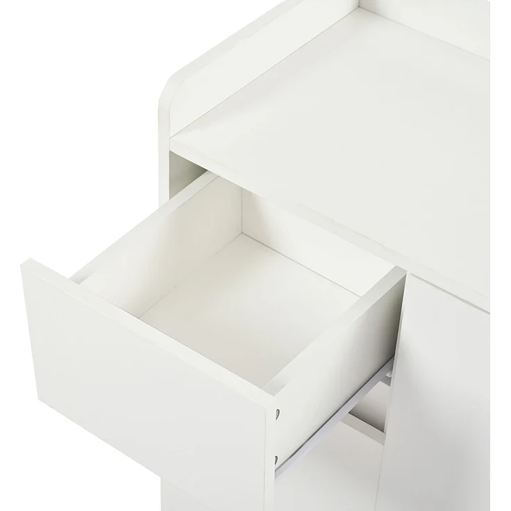 Merax Schuhschrank, Sideboard, mit großem Stauraum, 4 Türen und 1 Schubladen mit einem verstellbaren Regal, Weiß – Bild 6