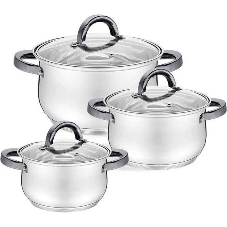Maestro Maestro 6-teiliges Kochgeschirr-Set 1,8 l 2,5 l 3,5 l MR35226MBLACK