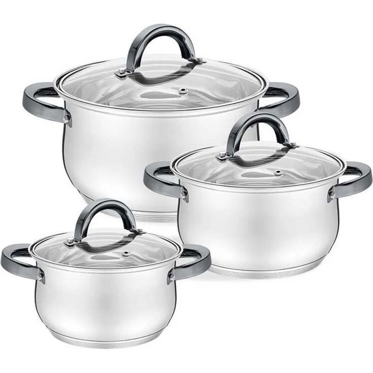 Maestro Maestro 6-teiliges Kochgeschirr-Set 1,8 l 2,5 l 3,5 l MR35226MBLACK