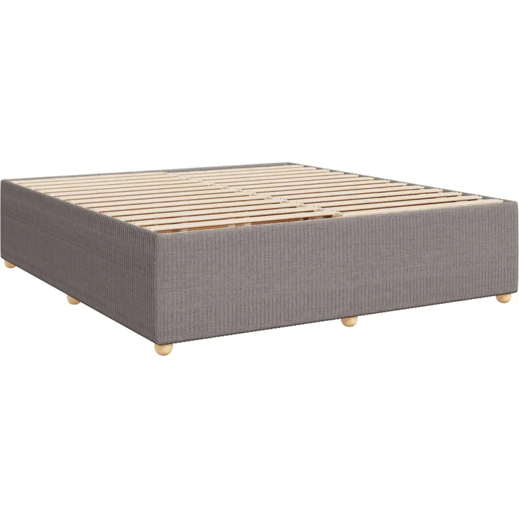 vidaXL Boxspringbett mit Matratze Taupe 200 x 200 cm Stoff 3451542 – Bild 5