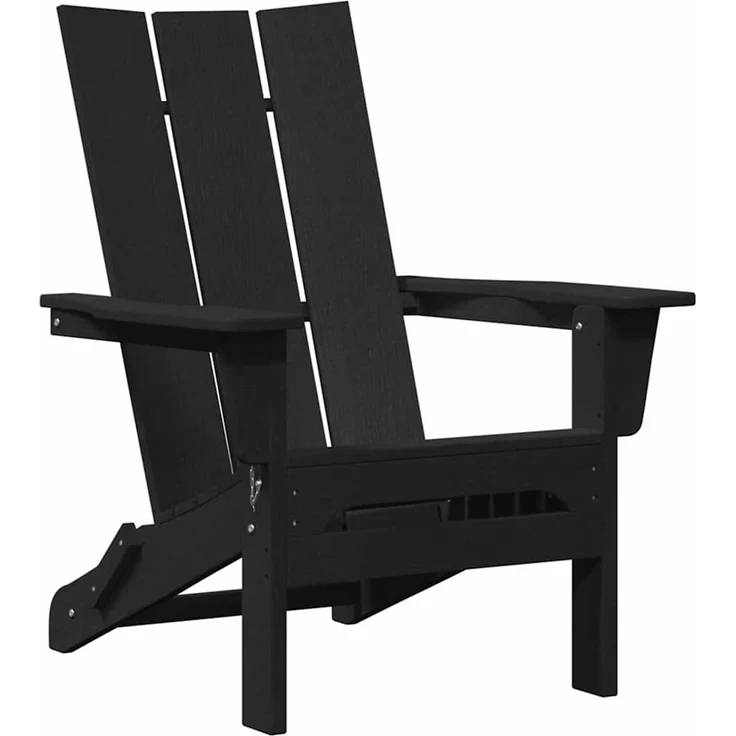 vidaXL Klappbarer Adirondack-Stuhl Schwarz 80,5 x 74,5 x 92 cm HDPE 42006619 – Bild 1