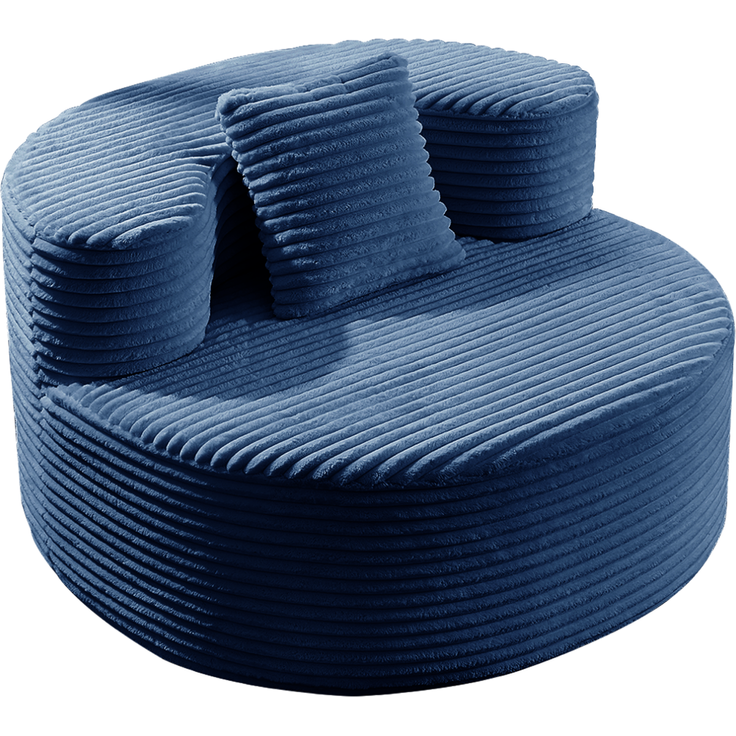 DESVIAE Sitzsack mit Zusatzkissen 105x59x112 cm Kordstoff Blau – Bild 6