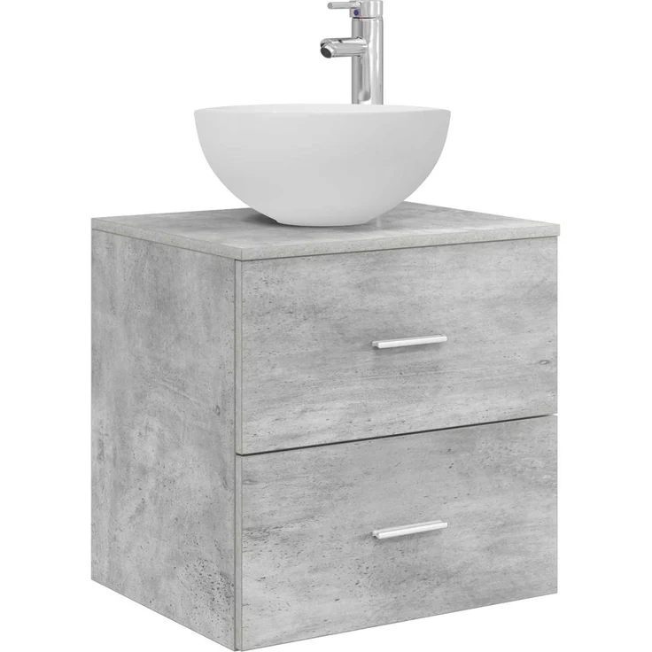 vidaXL Badezimmerschrank-Set 3 stk. Betongrau 129 x 35 x 80 cm 3405790 – Bild 5