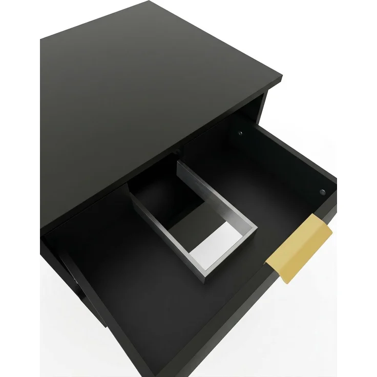 Badplaats Waschbeckenunterschrank Borneo 60 x 49 x 63 cm – Matt Schwarz – Hängender Waschtischunterschrank mit 2 Schubladen – Bild 4