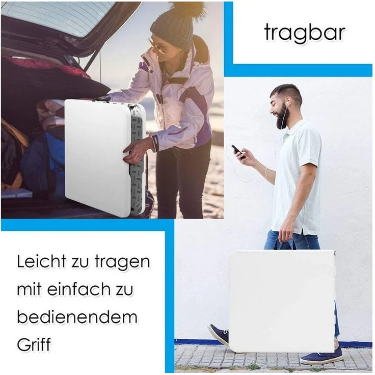 COSTWAY Campingtisch Gartentisch, mit Tragegriff 46-74cm höhenverstellbar – Bild 2