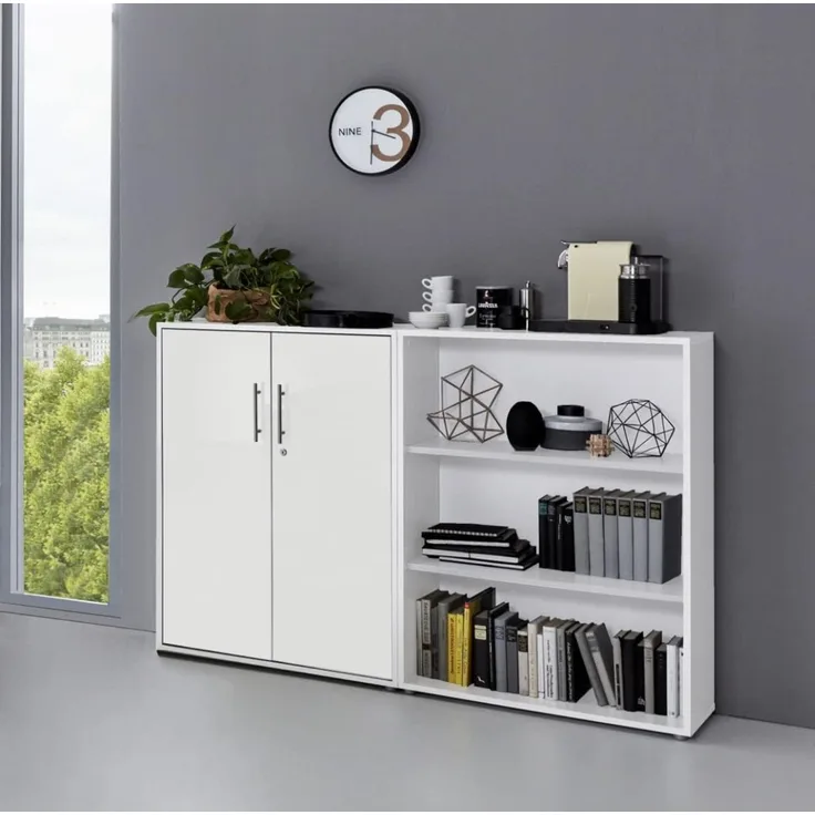 BMG Möbel Aktenschrank Office Edition Schrankwand 1 niedrig abschließbar, in verschiedenen Farben