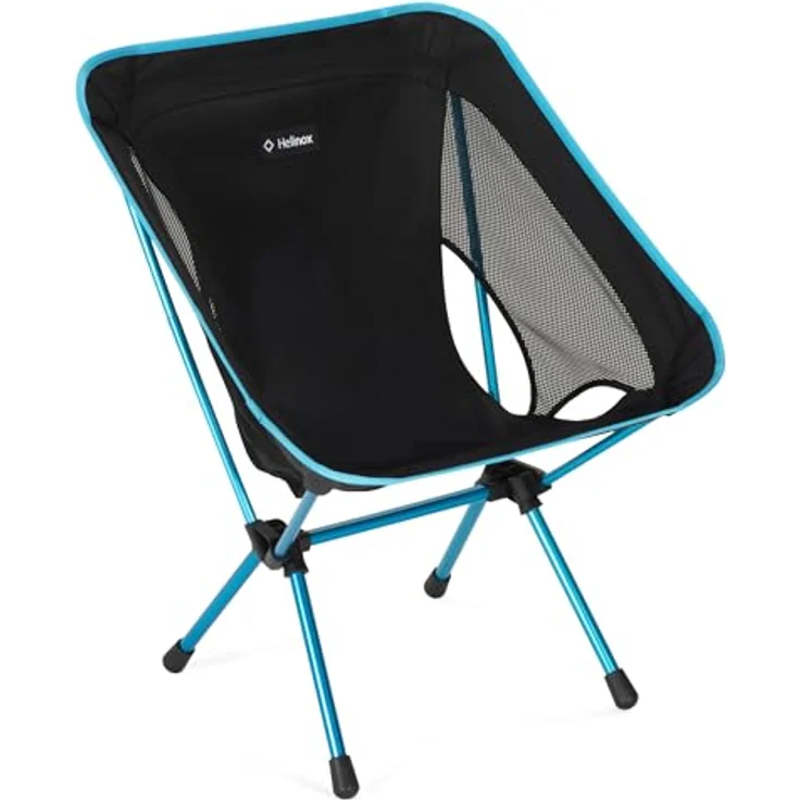 Helinox Chair One (re), Outdoor-Stuhl mit stabilen Nylonharznaben, 30 % höherem Gestell und integrierter Seitentasche, kompaktes Design, 145 kg Tragkraft, grau – Bild 1
