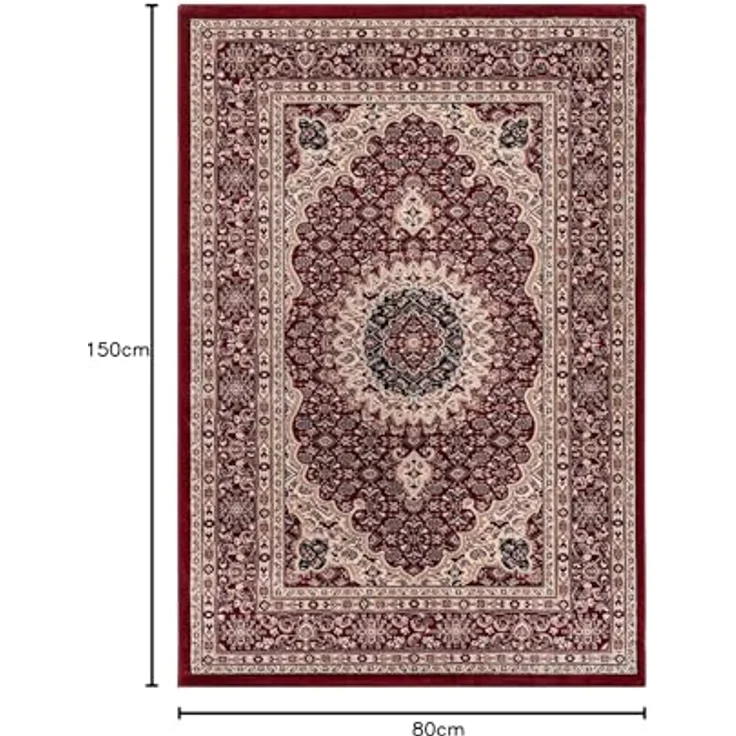 Vimoda Orientteppich Klassisch Orient Teppich Wohnzimmer Dunkel Rot Stil Ornament, Rechteckig, Höhe: 11 mm, Orient Läufer dicht gewebt in bester Qualität – Bild 3
