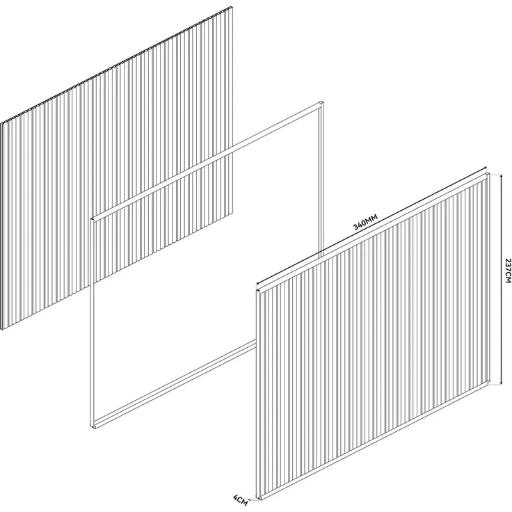 Weide WPC Sichtschutzwand für Pergola – Bild 12