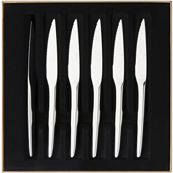 Guy Degrenne 206294 Set mit 6 Steakmessern, matt, Schwarz