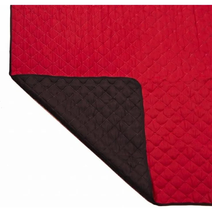 XXL Tagesdecke ca. 220 x 240 cm | Wendedecke schwarz-braun / rot gesteppt | ideal als Bettüberwurf für Doppelbett, Couchüberwurf, Schondecke, Sofadecke – Bild 3